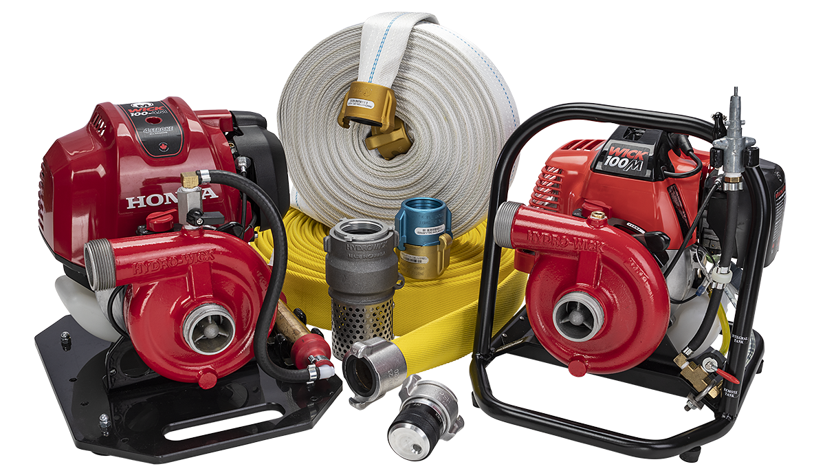 Mercedes Textiles Wildland Water Delivery Package with Forestry Fire Hose & WICK Portable Pumps