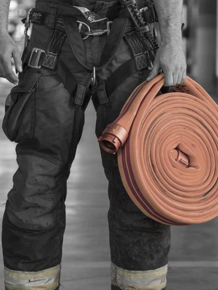 Orange hose coil